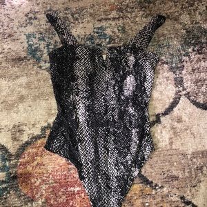 Snake print bodysuit